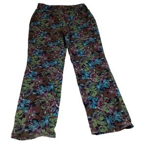 Gloria Vanderbilt Women's Floral High Rise Tapered Jeans Size 10 Multicolor